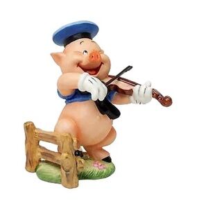 Classics Walt Disney Collection Three Little Pigs Fiddler pig statute figurine